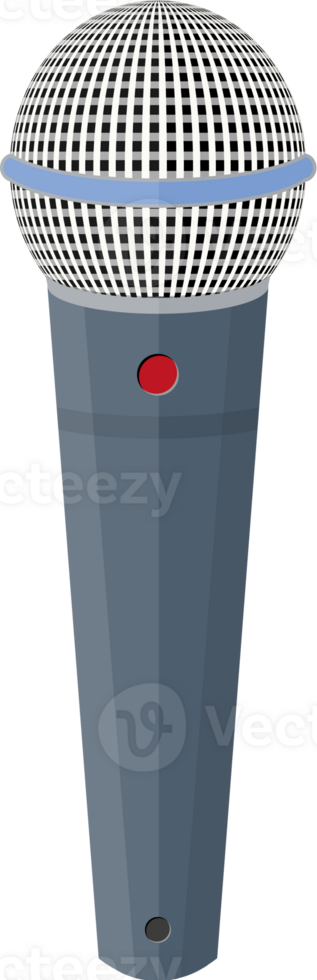 Grey metallic microphone png