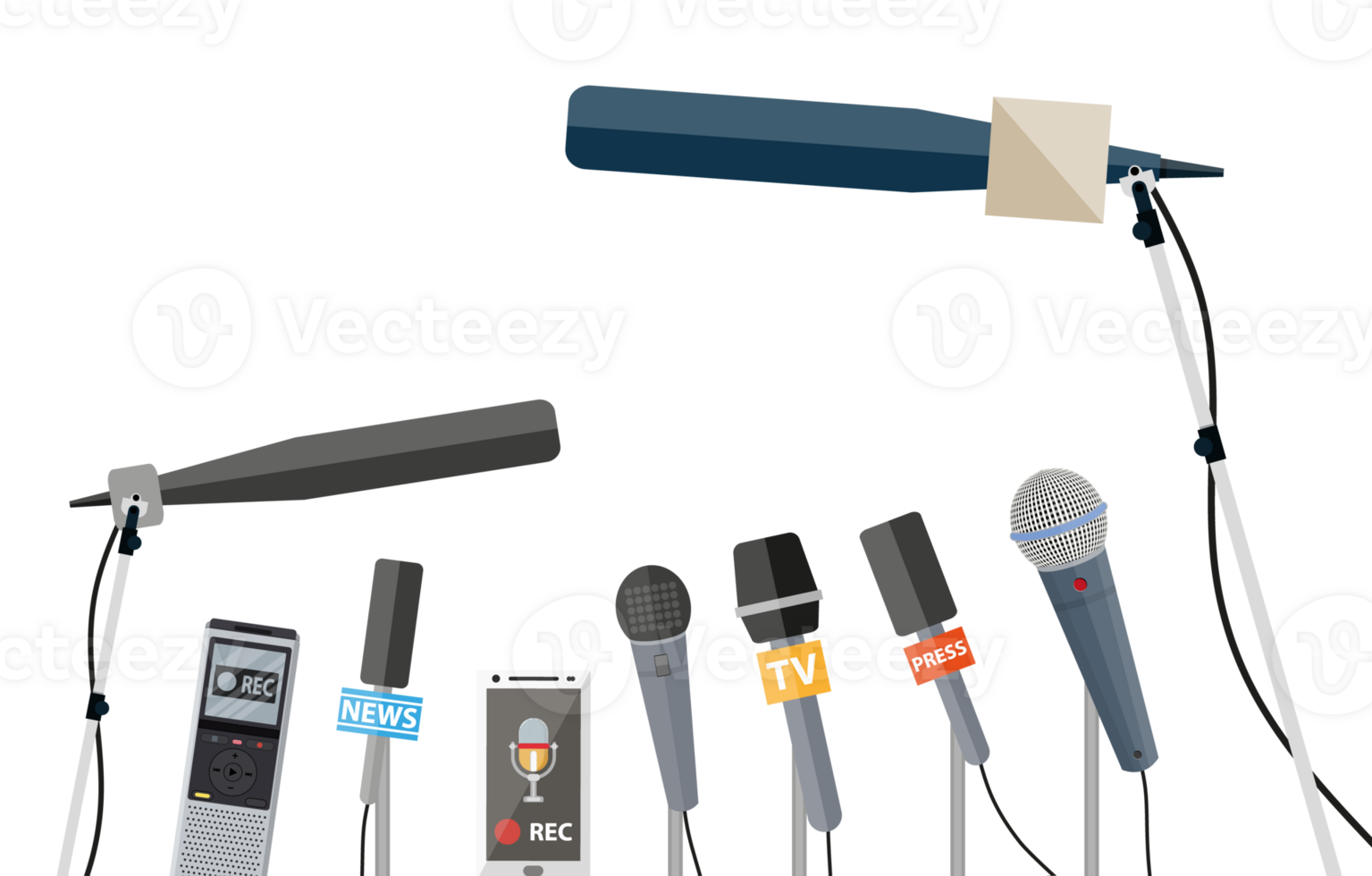 Microphones, tape recorder and smartphone with voice recorder png