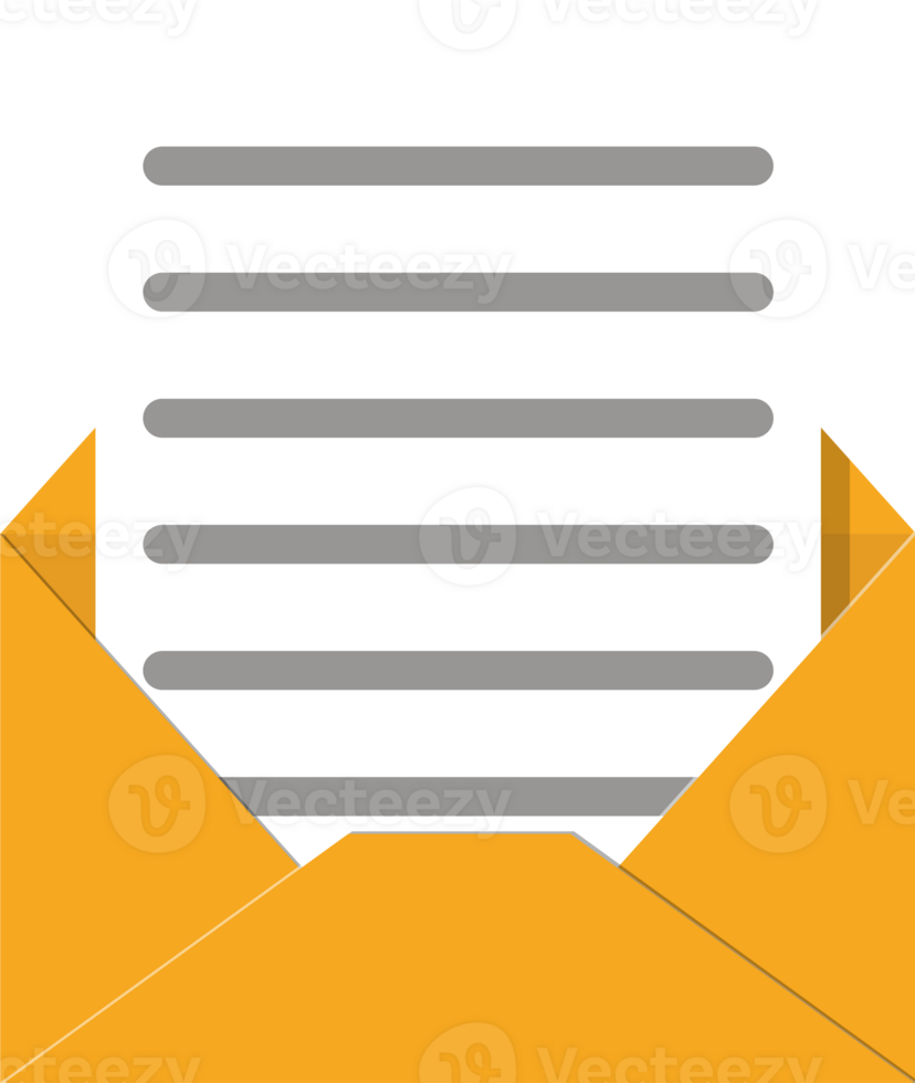 Envelope with sheet of paper png
