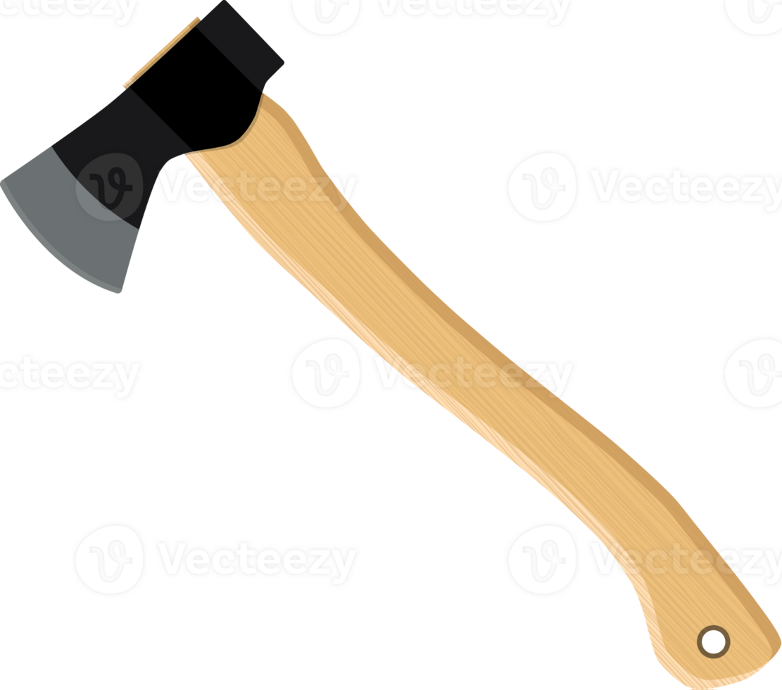 Axe, ax, hatchet with wooden handle png