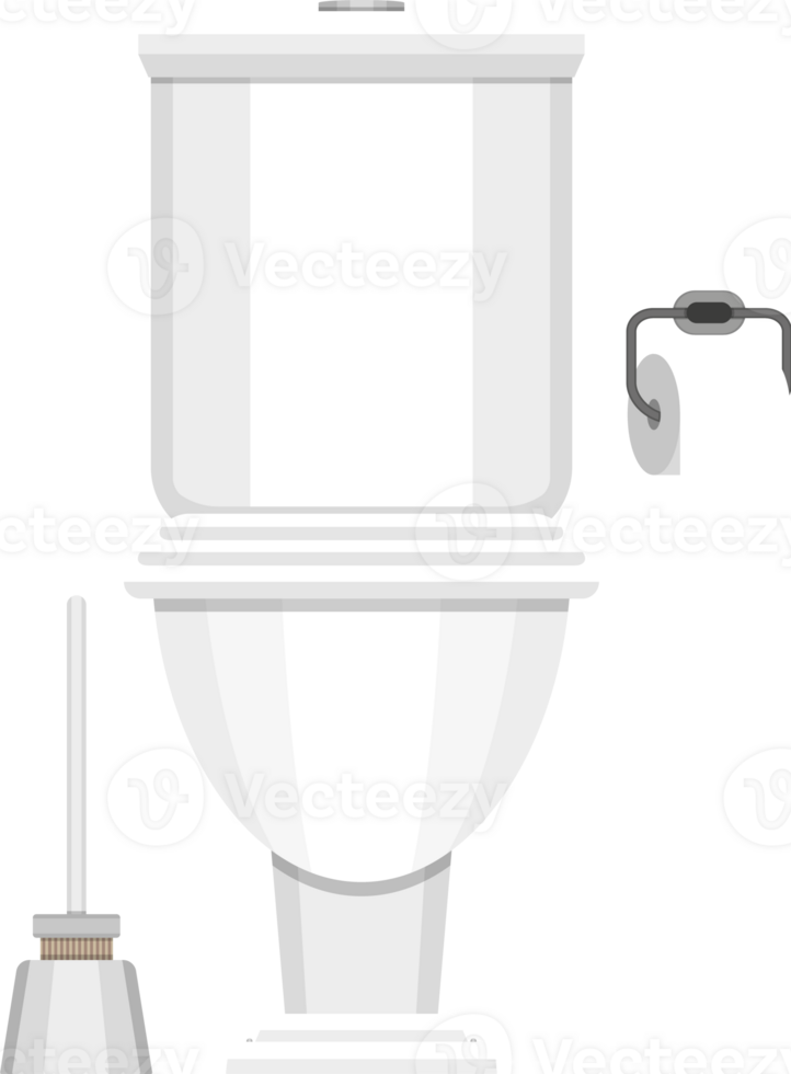 Toilet, paper and brush png
