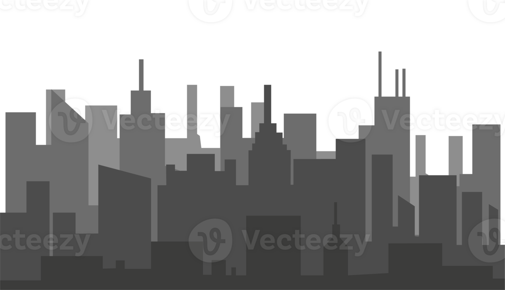 City skyline in grey colors png