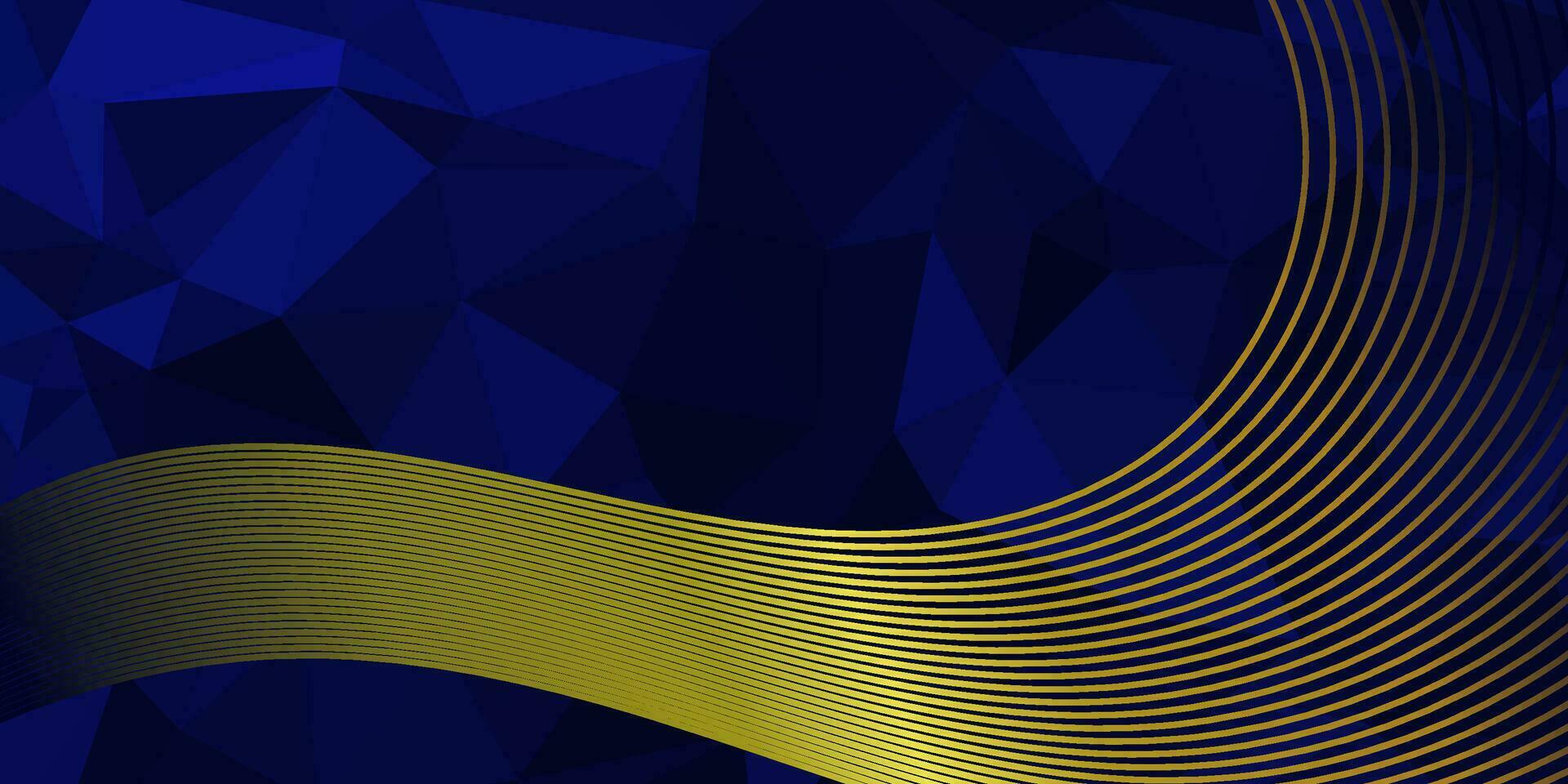 abstract blue background with gold lines vector