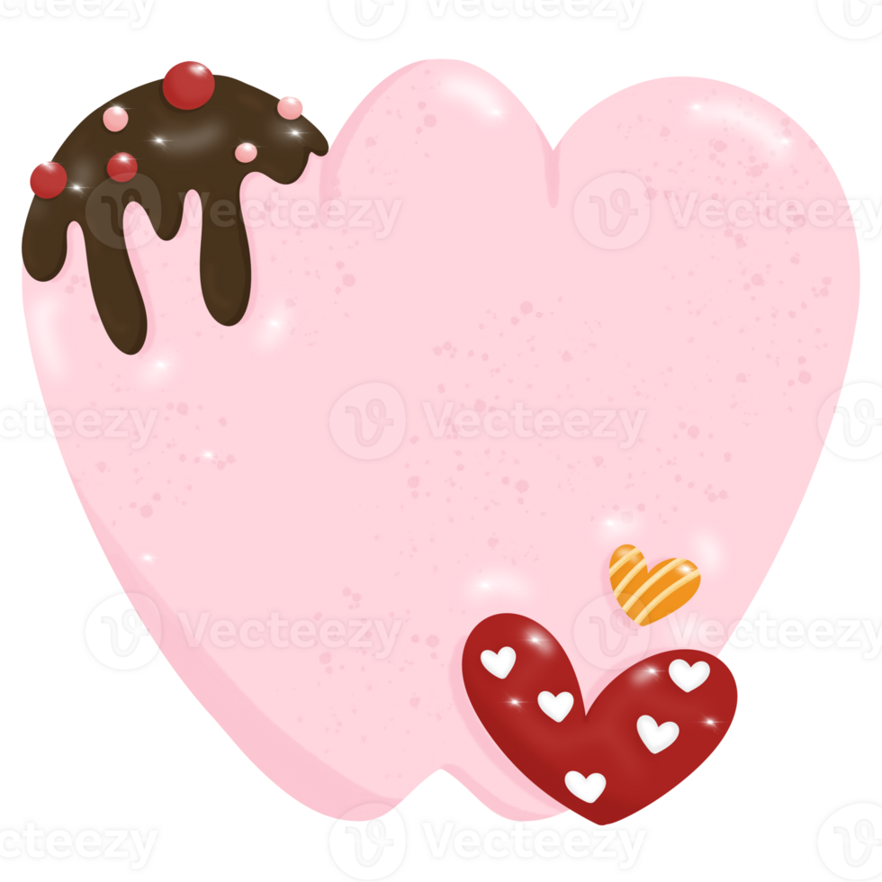 Cute hand drawn alphabet letter w with heart of Valentine day concept PNG