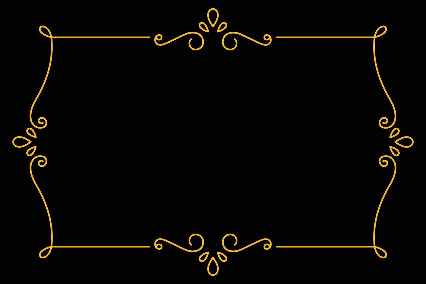 gold frame for text with ornament vector