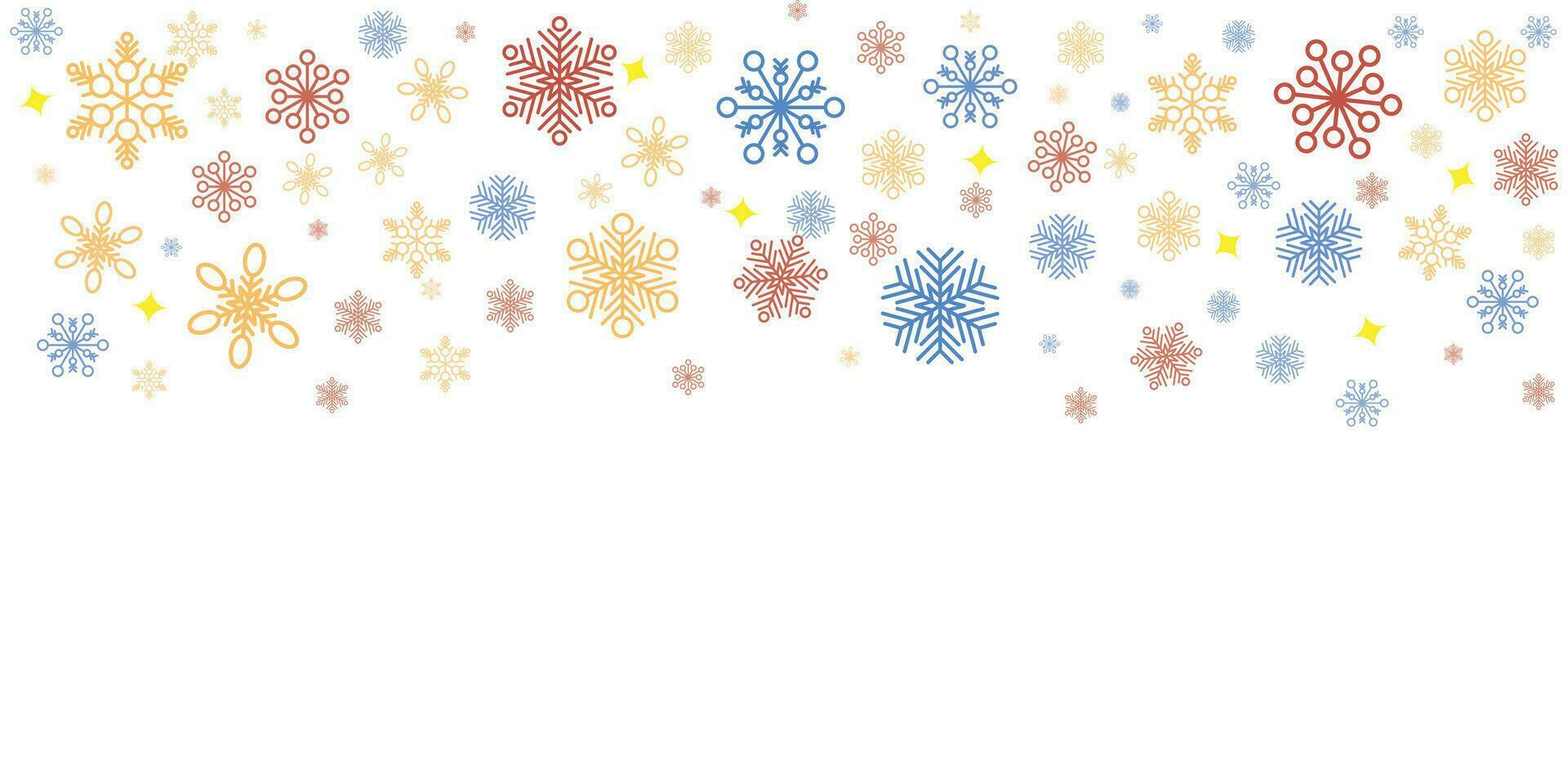 invierno y Navidad antecedentes vector diseño con copos de nieve con copyspace