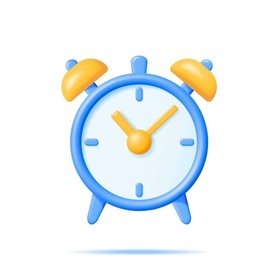 3d sencillo clásico redondo pared reloj aislado. hacer alarma reloj icono. medición de tiempo, fecha límite, cronometraje y hora administración concepto. reloj símbolo. mínimo vector ilustración