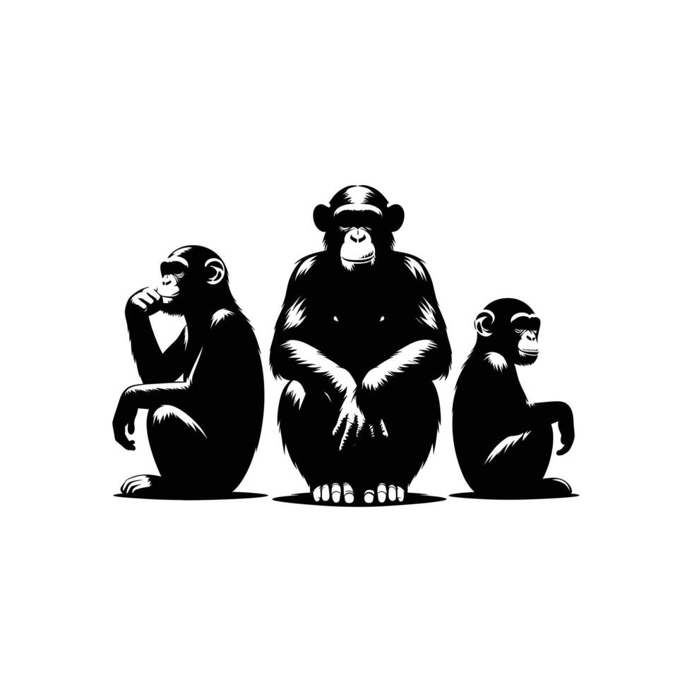 silueta de un chimpance en vector, ingenioso gráfico representación vector