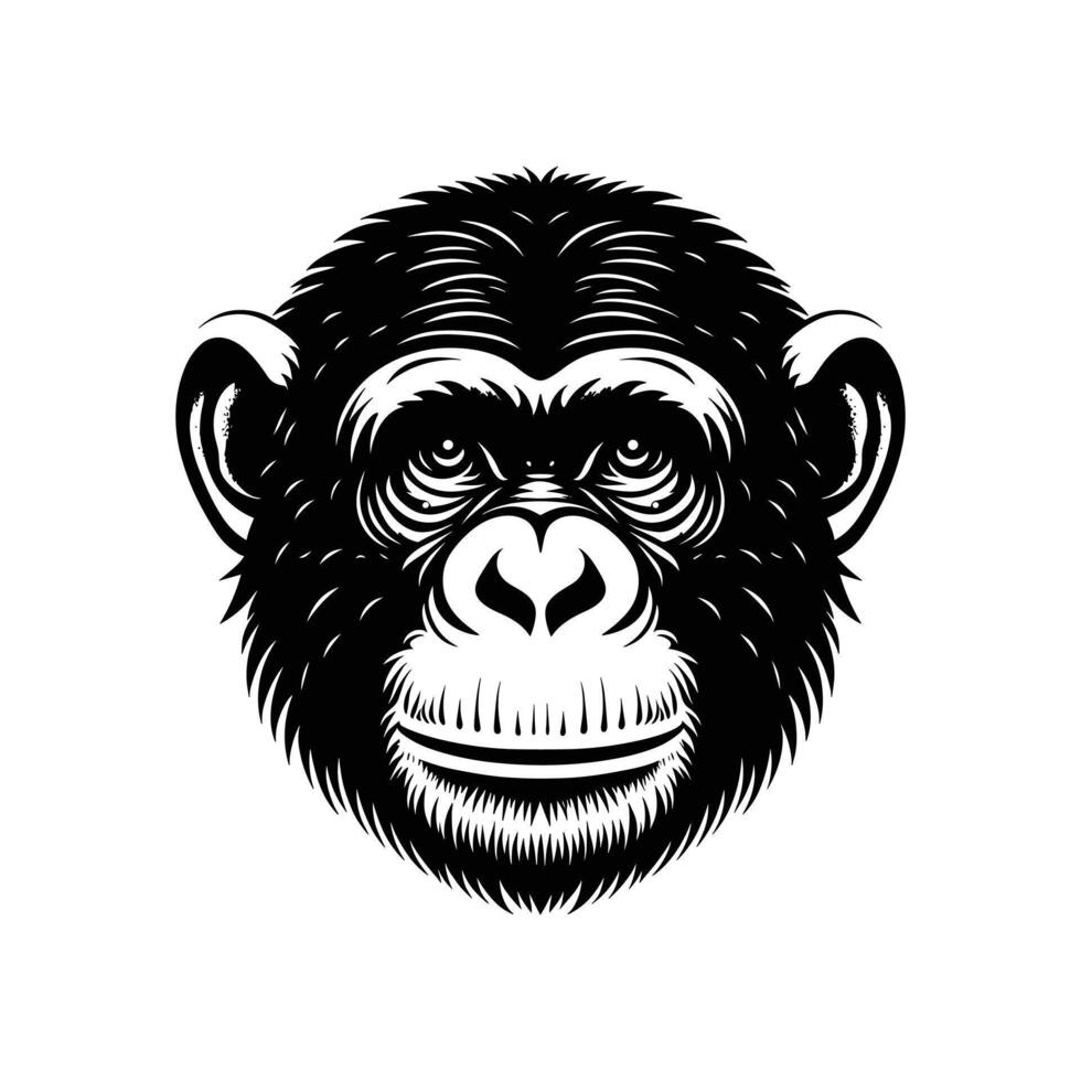 Silhouette of a Chimp in Vector, Artful Graphic Representation vector