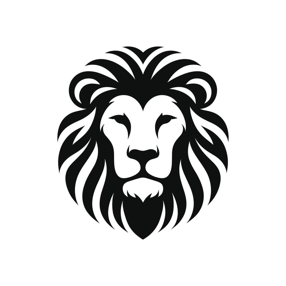 Vector Graphic of Lion Face, Logo Icon on a White Background, EPS format