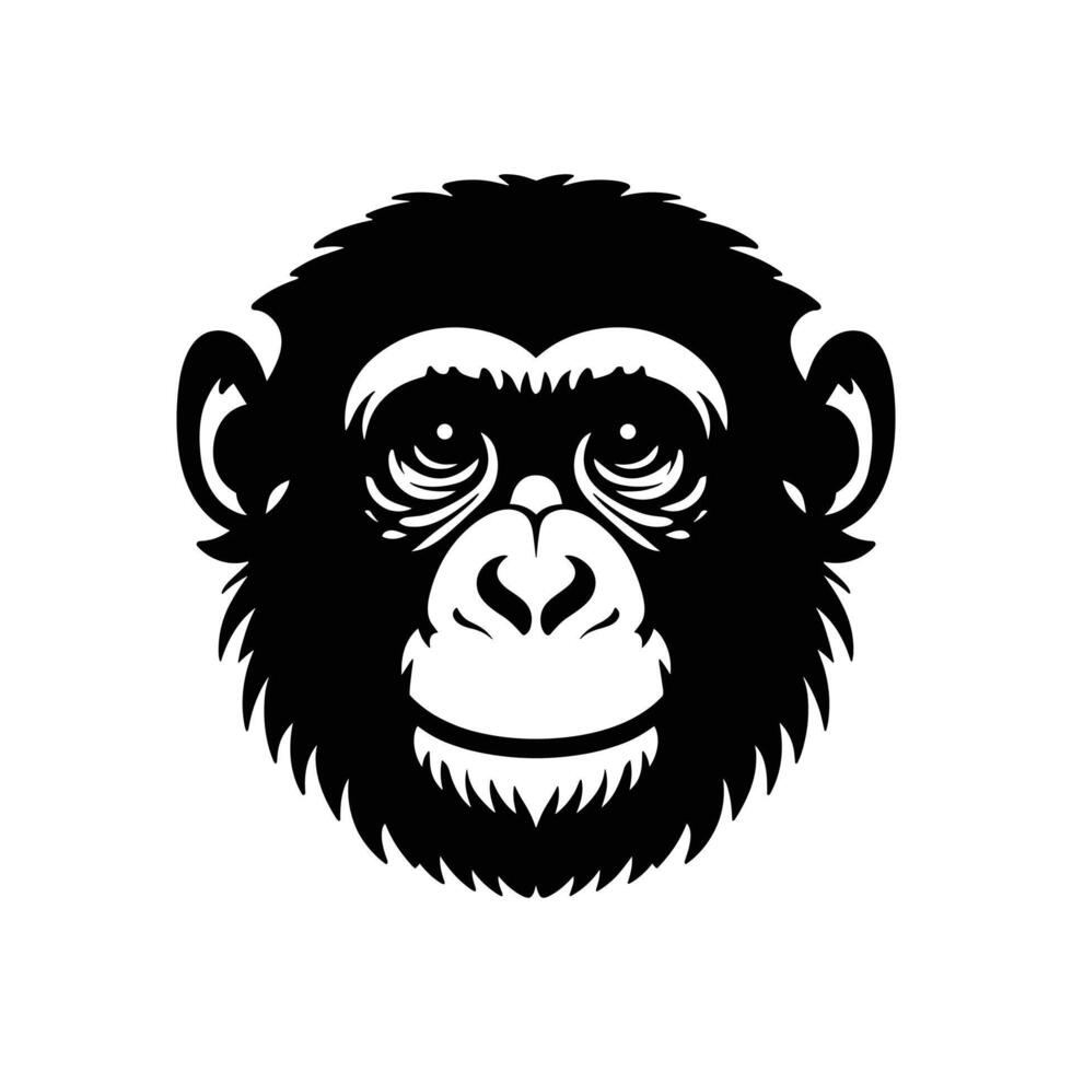 Silhouette of a Chimp in Vector, Artful Graphic Representation vector