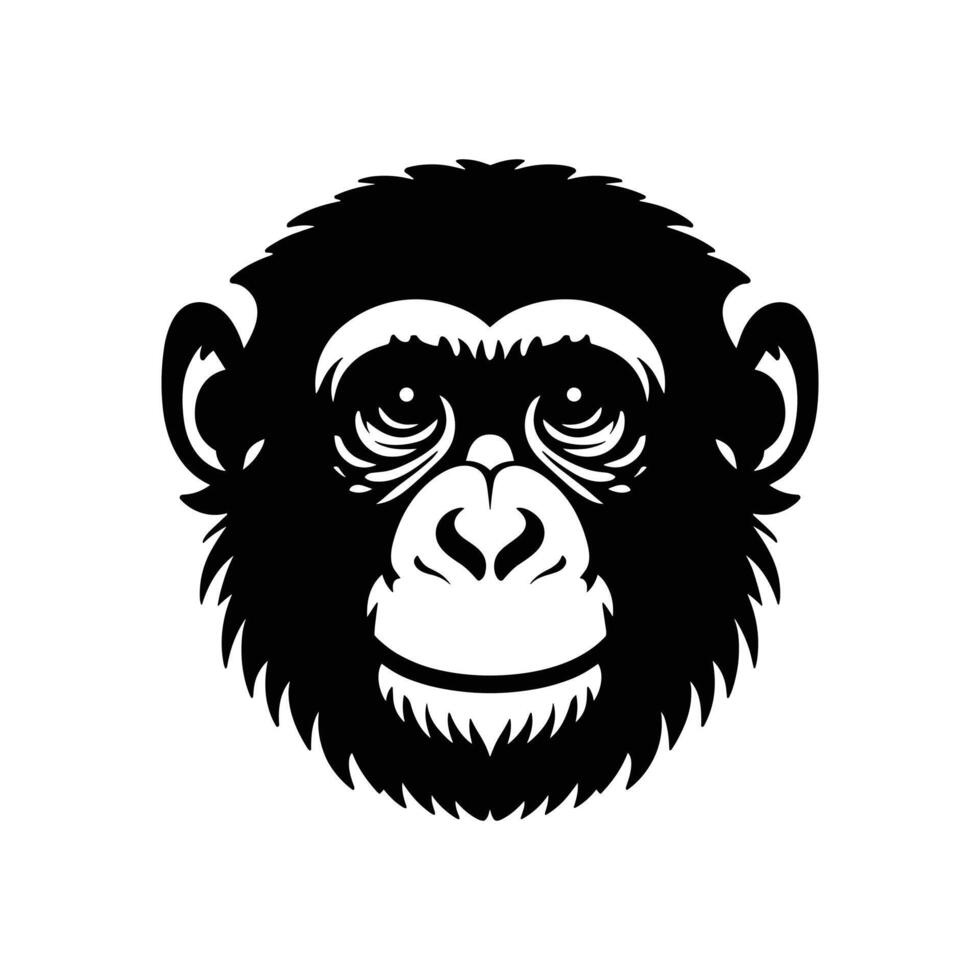 silueta de un chimpance en vector, ingenioso gráfico representación vector