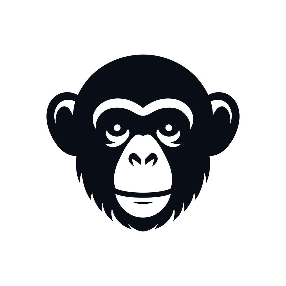 Vector Illustration of a Chimpanzee in Silhouette