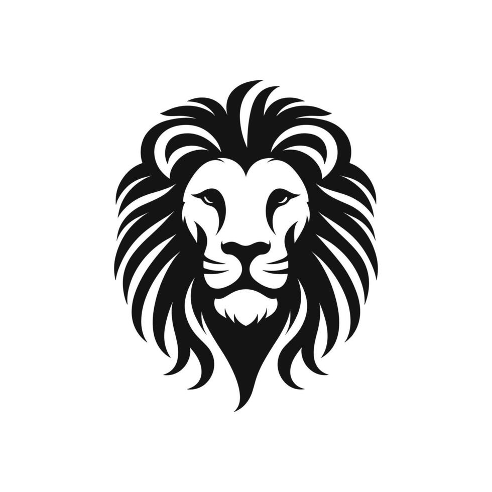 Iconic Lion Head Logo, Vector Illustration on Isolated Background, EPS