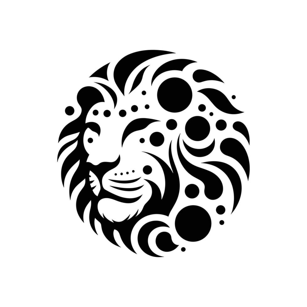 Iconic Lion Head Logo, Vector Illustration on Isolated Background, EPS