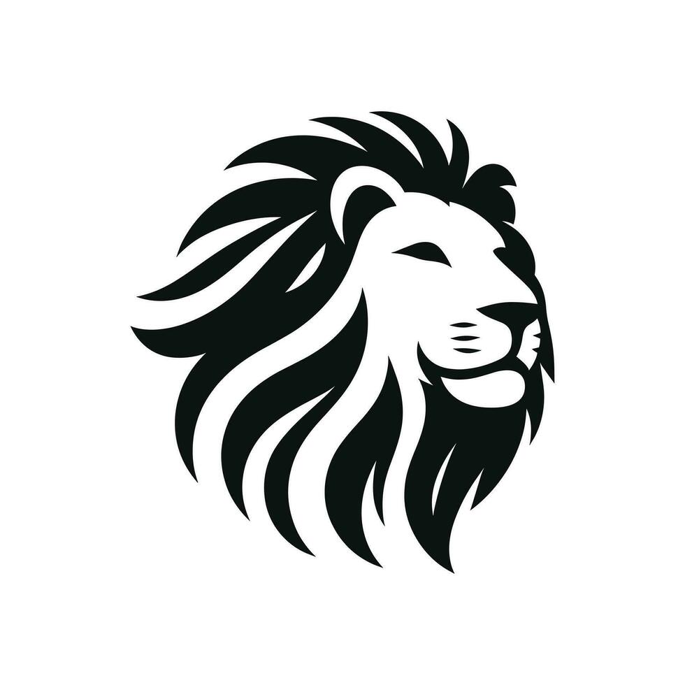 Iconic Lion Head Logo, Vector Illustration on Isolated Background, EPS