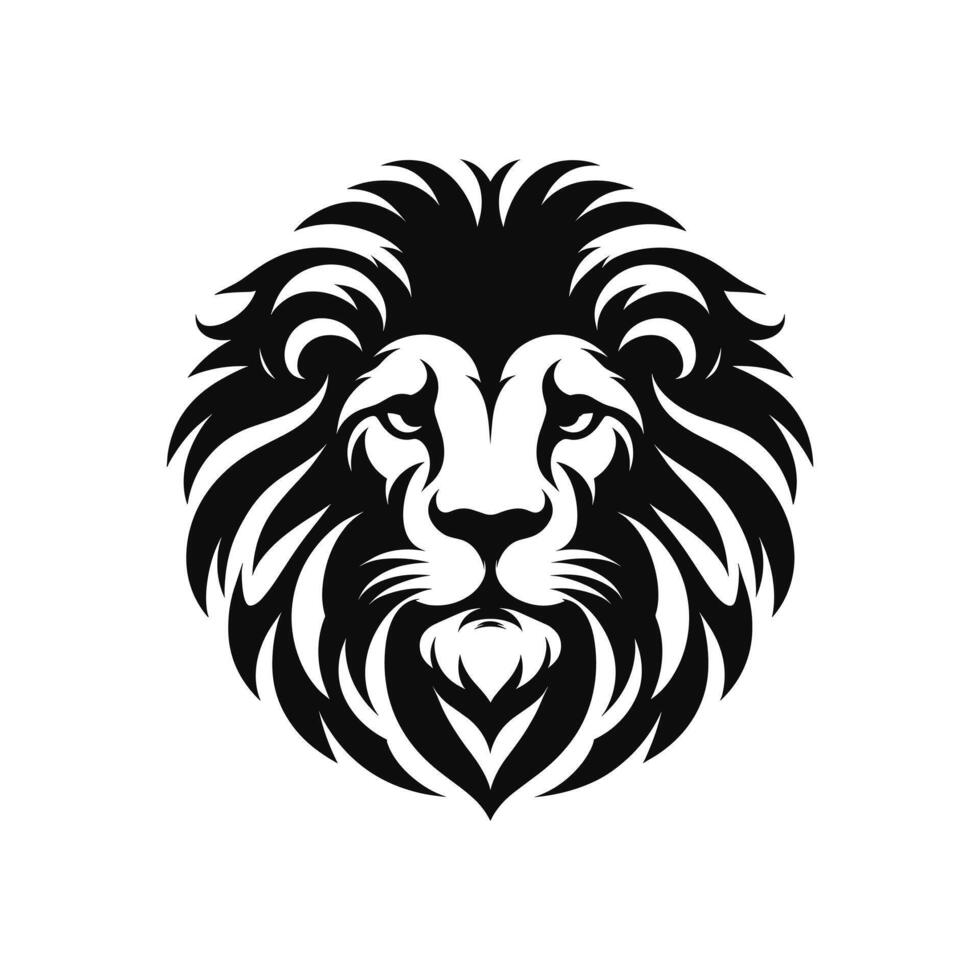 Vector Graphic of Lion Face, Logo Icon on a White Background, EPS format