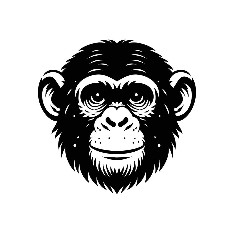 Chimpanzee Silhouette, Artistic Vector Rendering