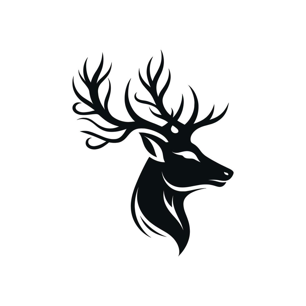 Deer Icon in Vector Illustration of Majestic Animal on a White Background