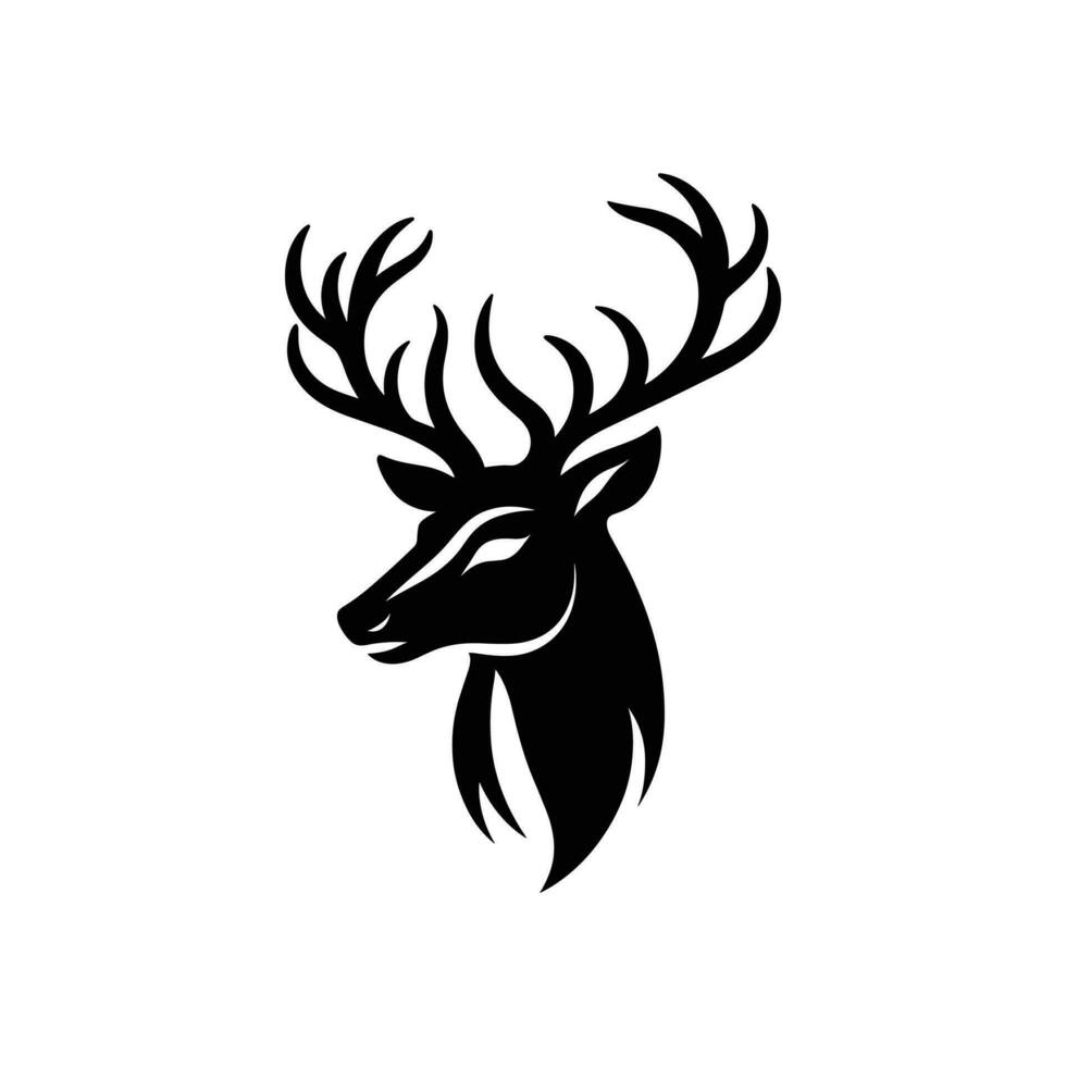 Vector Illustration of Deer Head Design Iconic Wildlife on a White Background