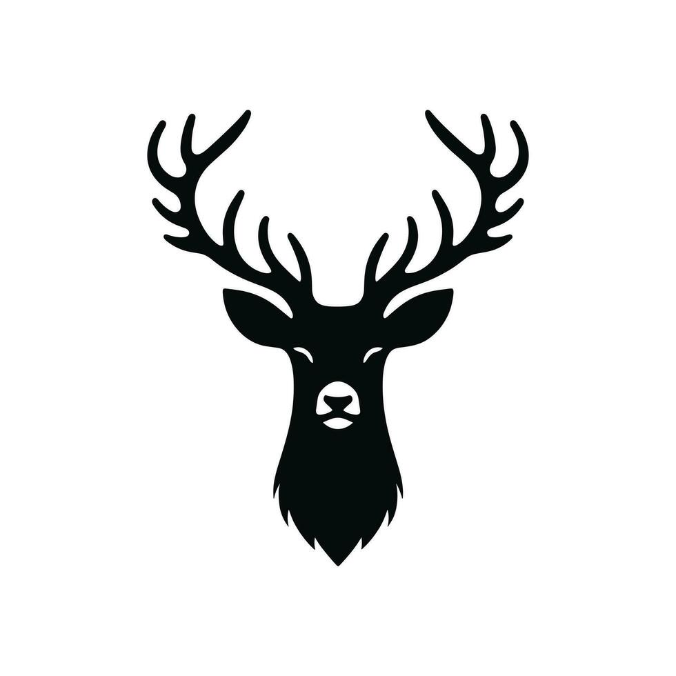 ciervo icono en vector ilustración de majestuoso animal en un blanco antecedentes
