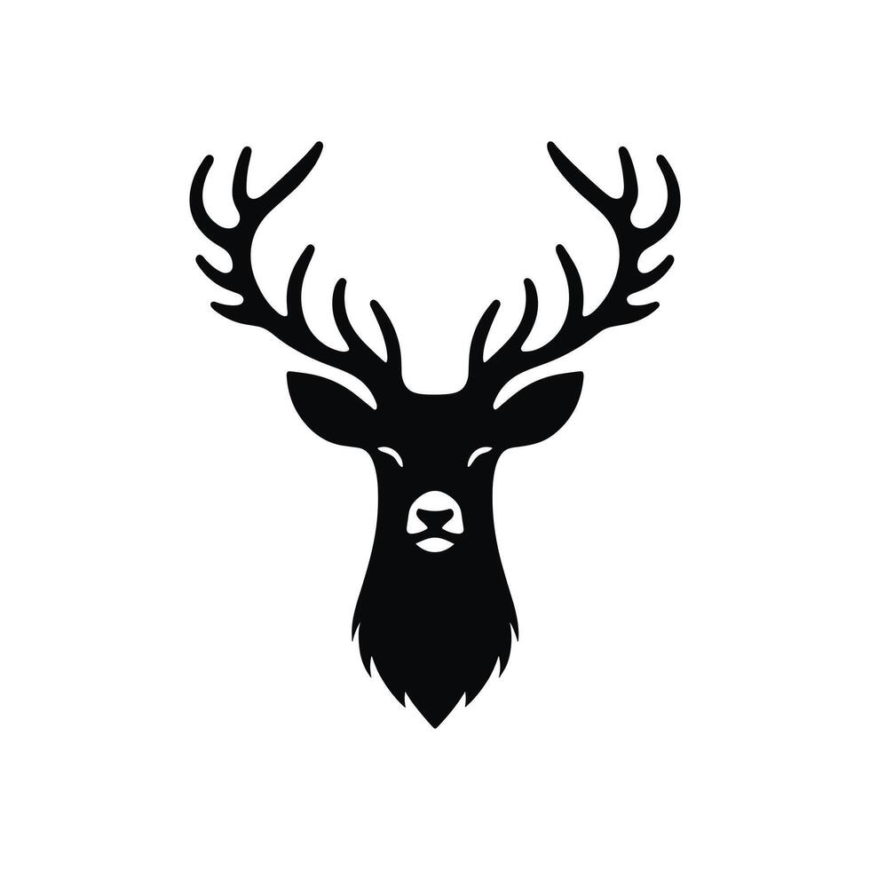 Deer Icon in Vector Illustration of Majestic Animal on a White Background