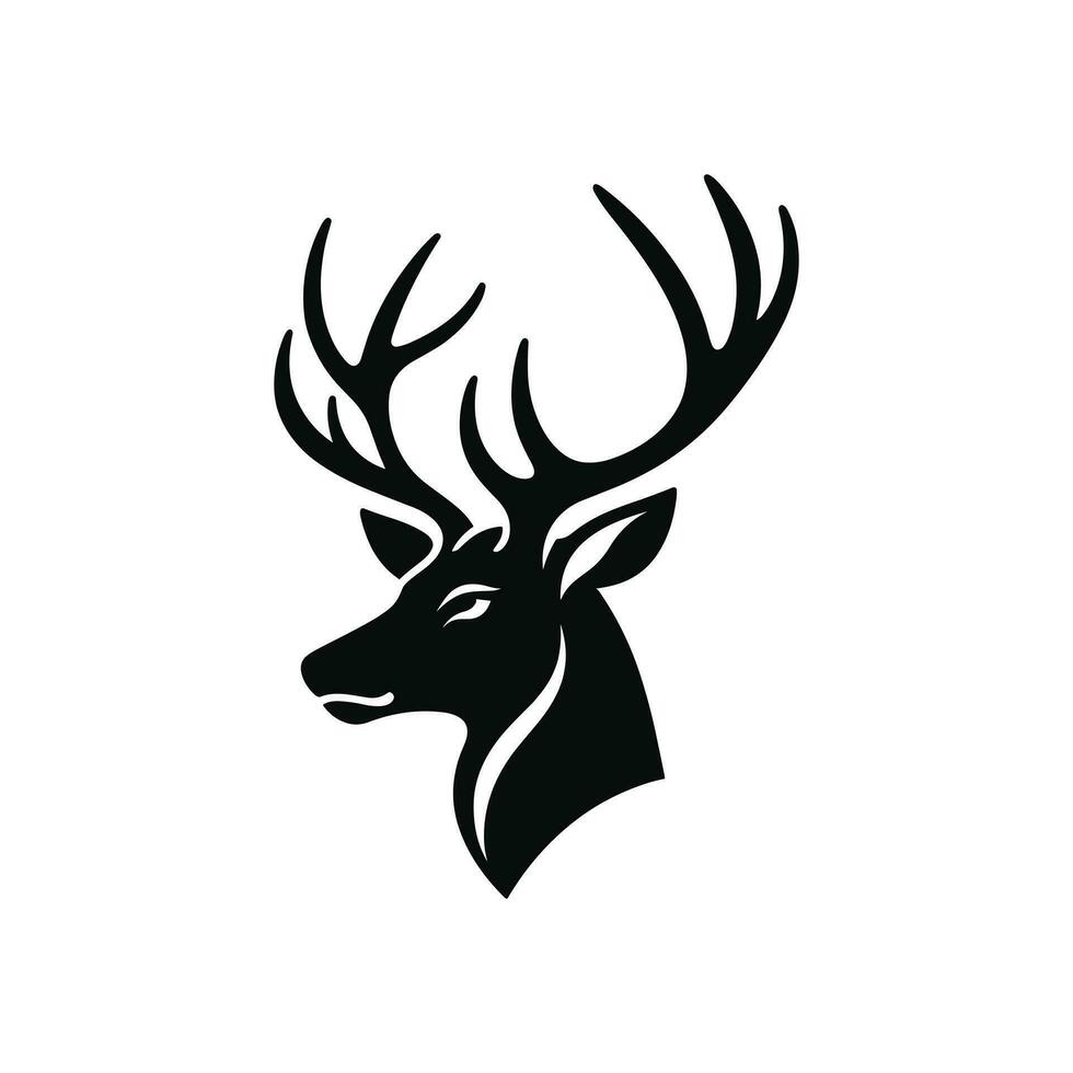 Elegant Deer Head Design Vector Art on a White Background