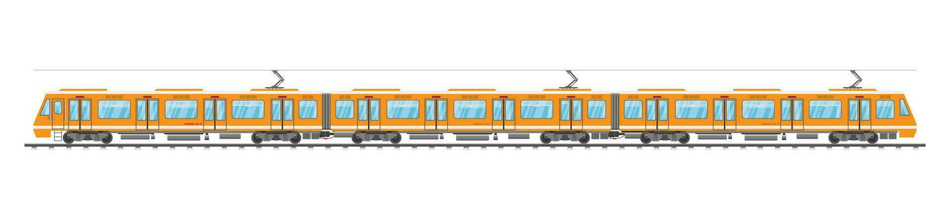 detallado subterráneo tren coche aislado. subterraneo ferrocarril coche en blanco. moderno urbano metro. pasajero Rápido ferrocarril. ferrocarril público transporte. rápido transporte. plano vector ilustración