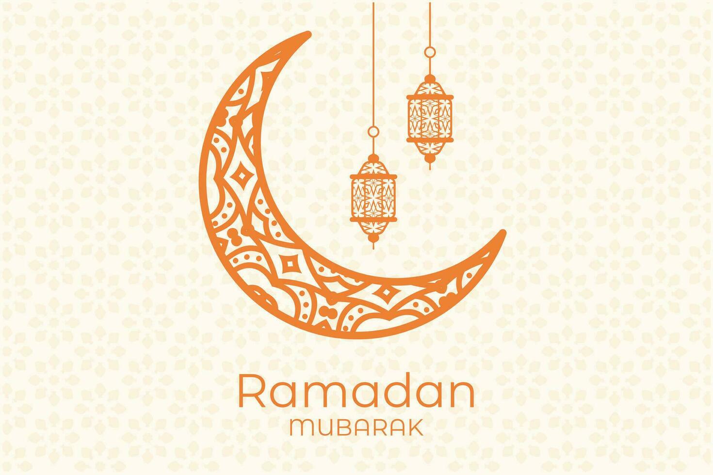 Ramadán eid al-fitr Mubarak saludo tarjeta con linternas y Arábica llamada vector