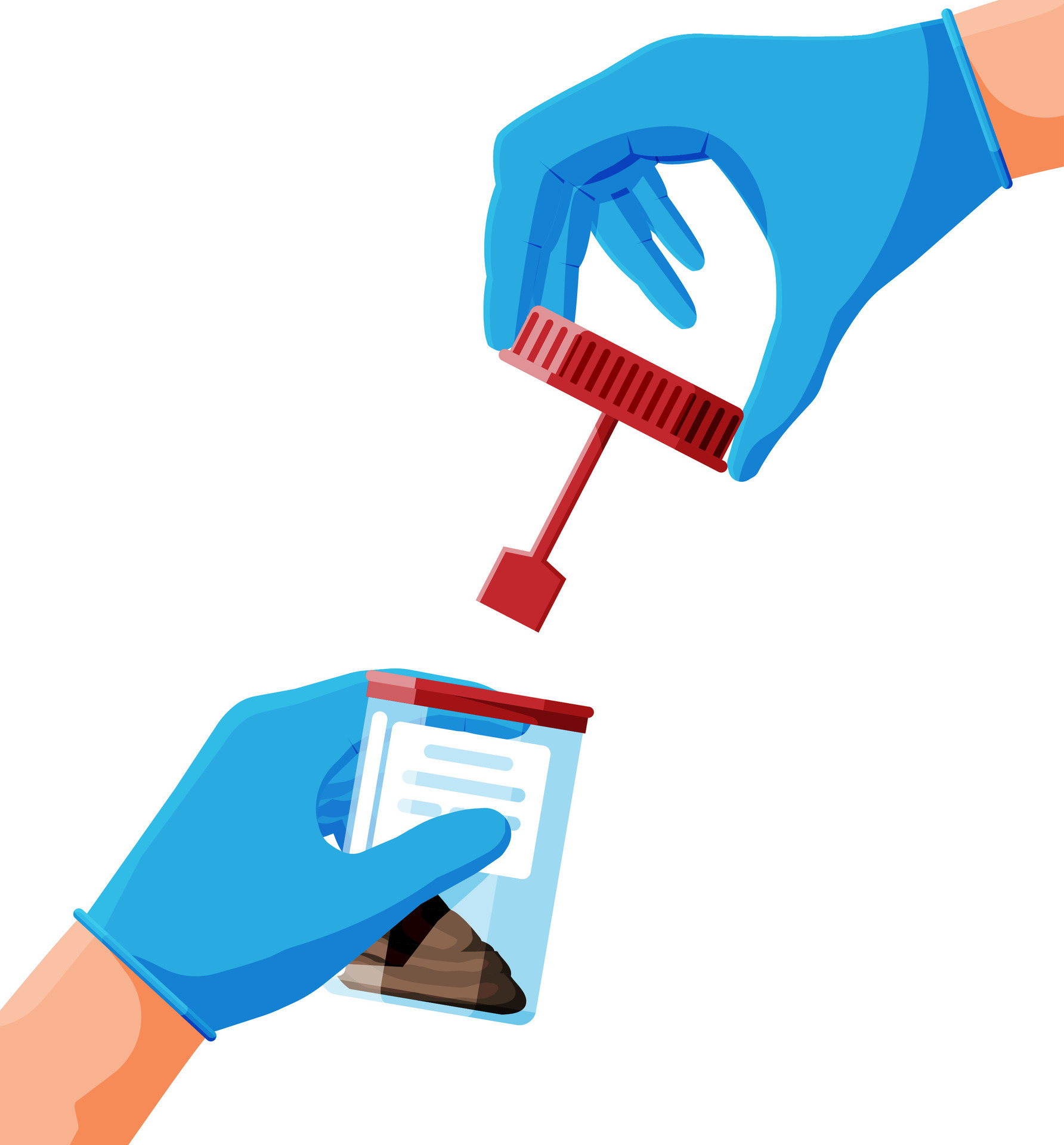 Stool Test Icon Isolated on White. Medical Stool Sample in Glass Tube