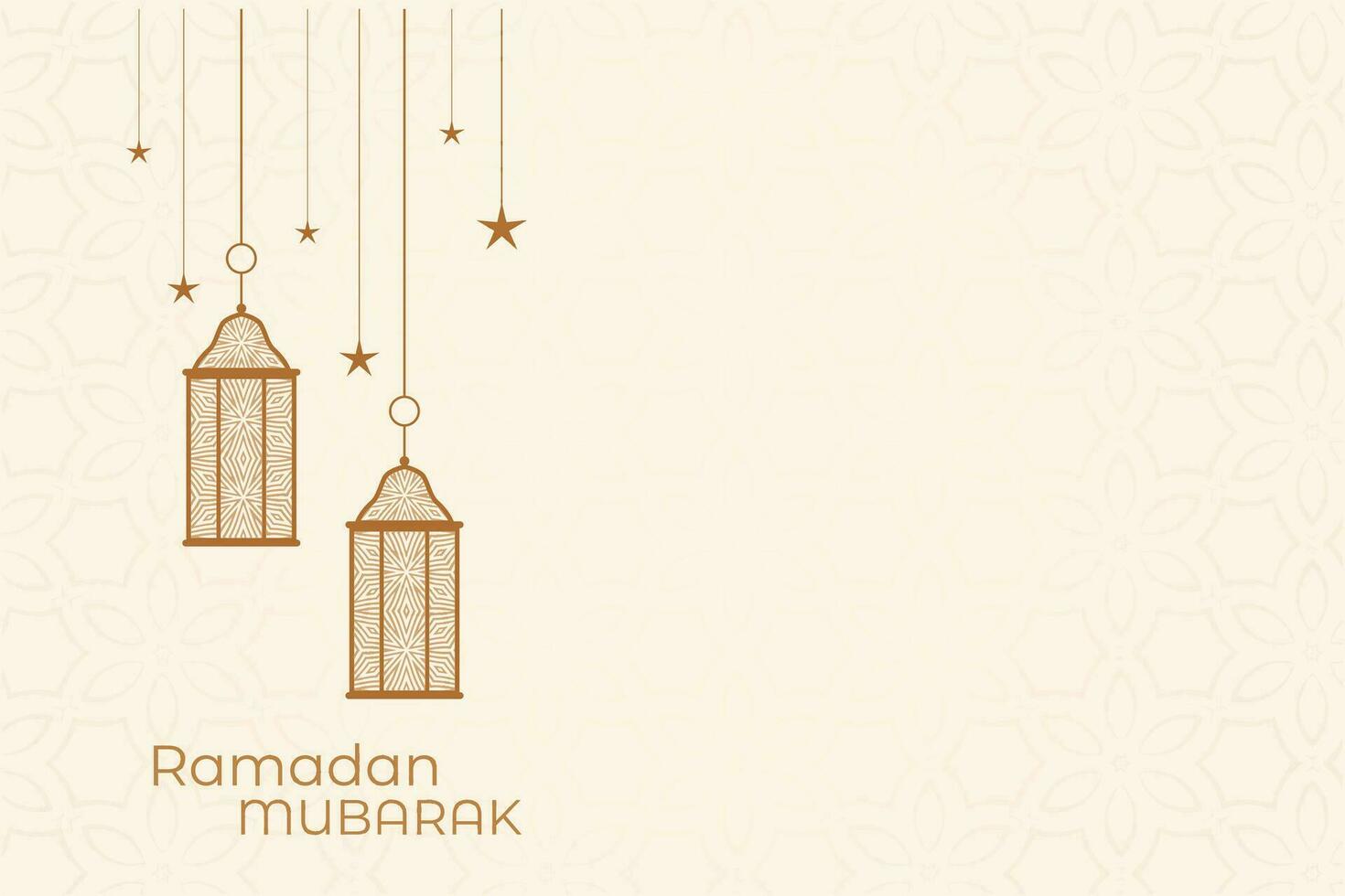 Ramadan eid mubarak greeting card with mosque silhouette free vector illustration