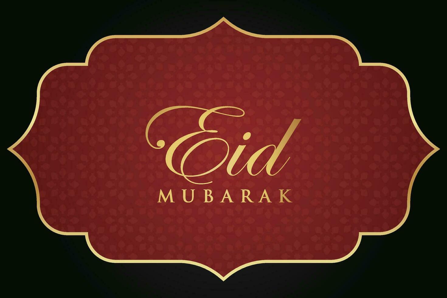 Ramadan eid al-fitr mubarak greeting card with lanterns and arabic call vector