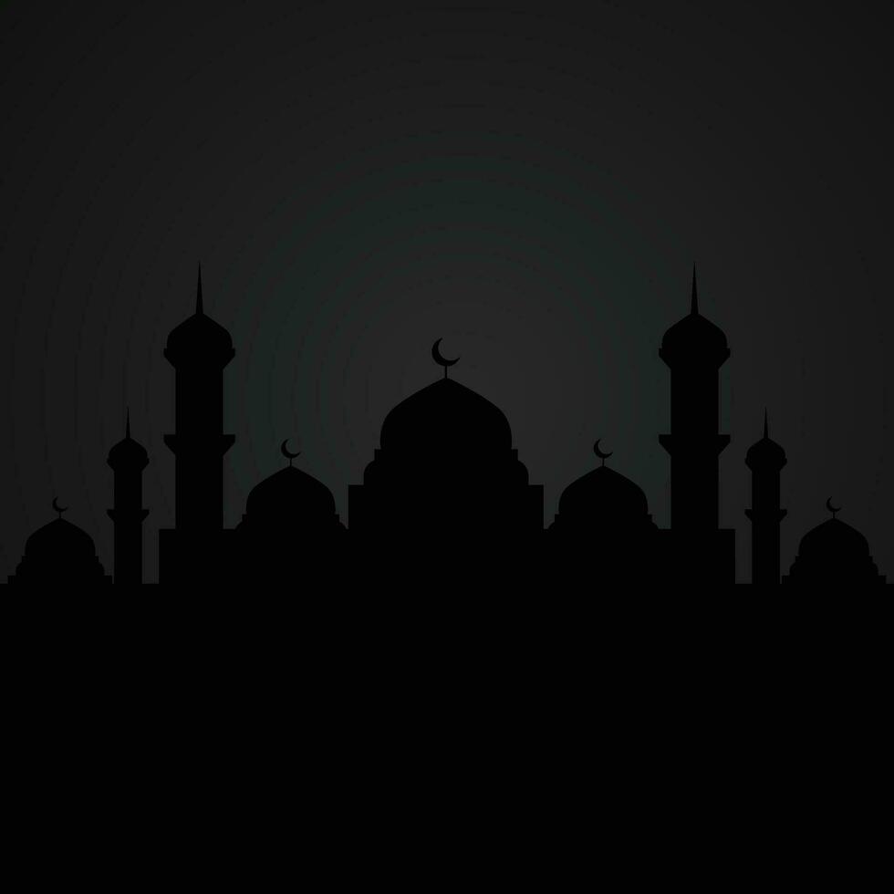 islamic mosque silhouette vector illustration