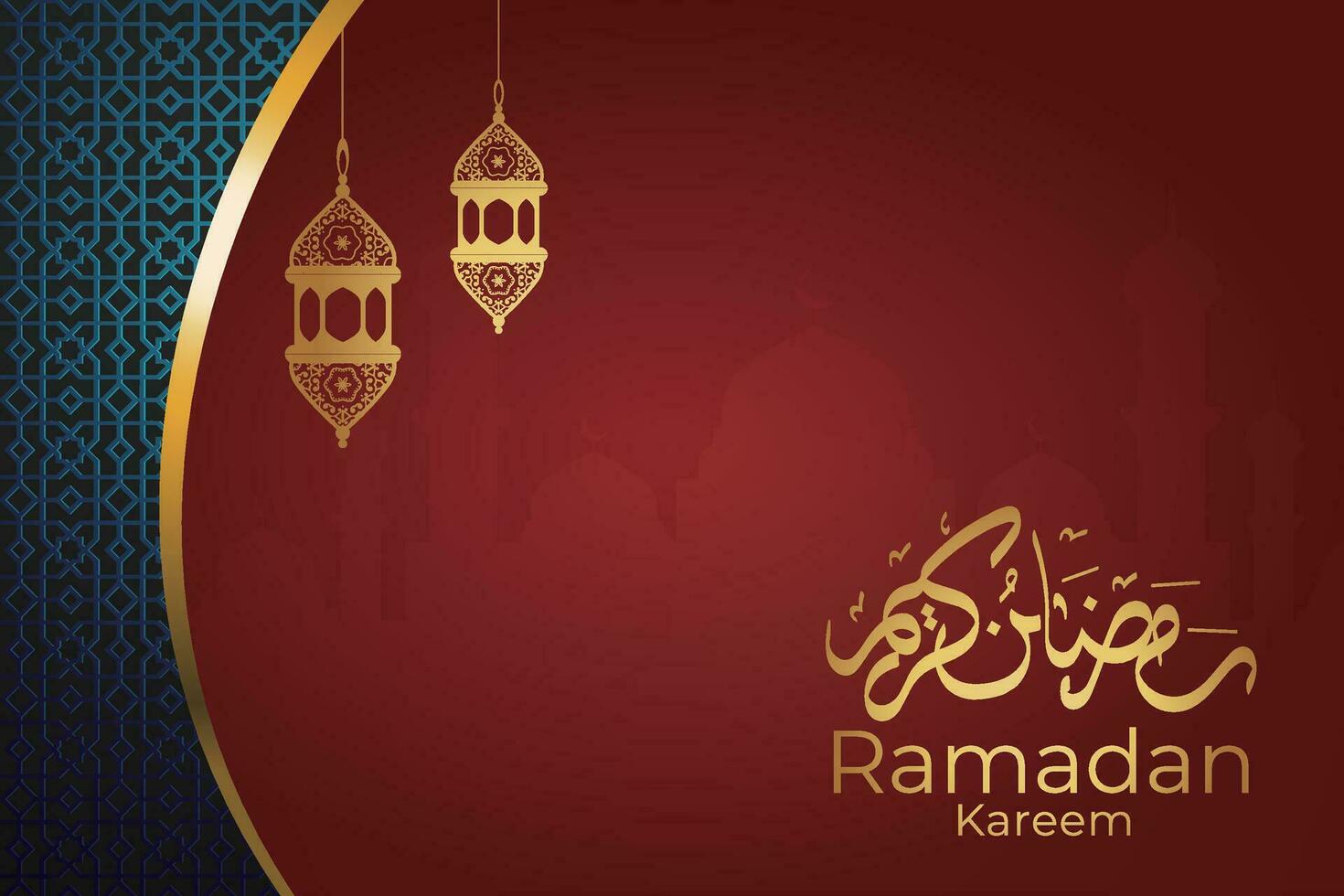 ramadan kareem greeting card with arabic calligraphy ramadan kareem vector