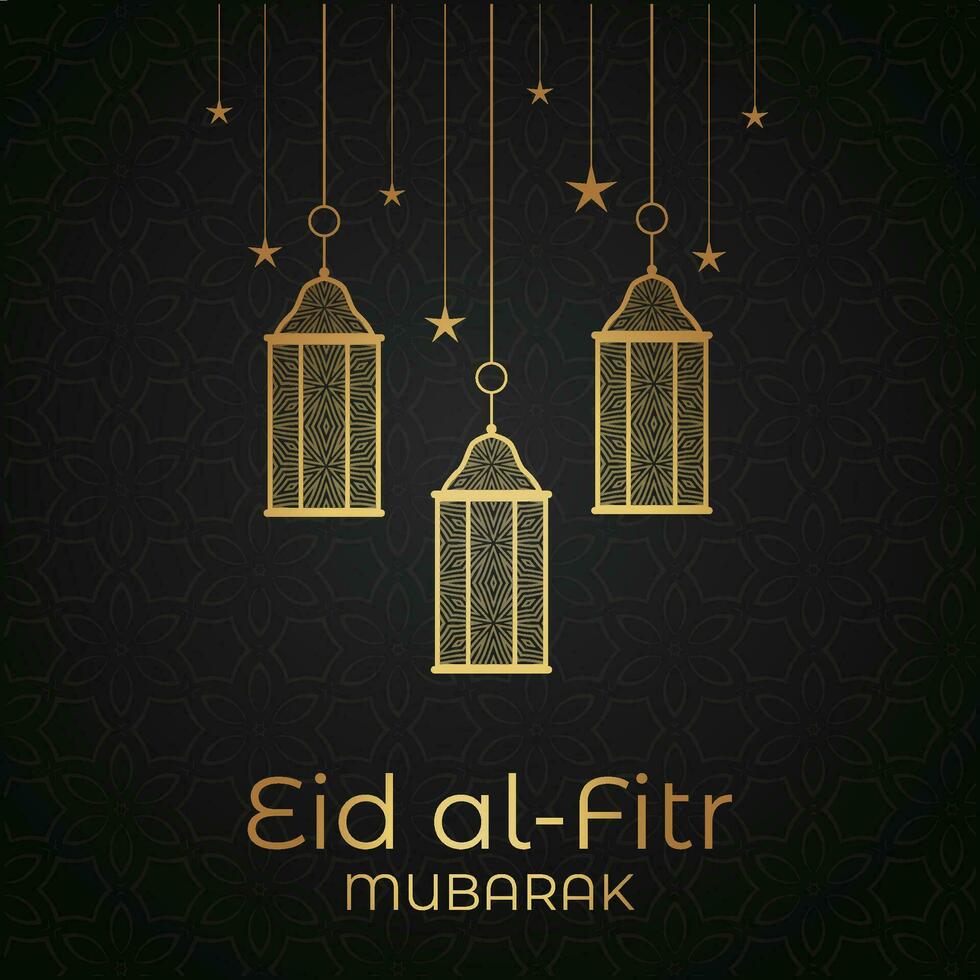 Ramadán eid Mubarak saludo tarjeta con mezquita silueta gratis vector ilustración