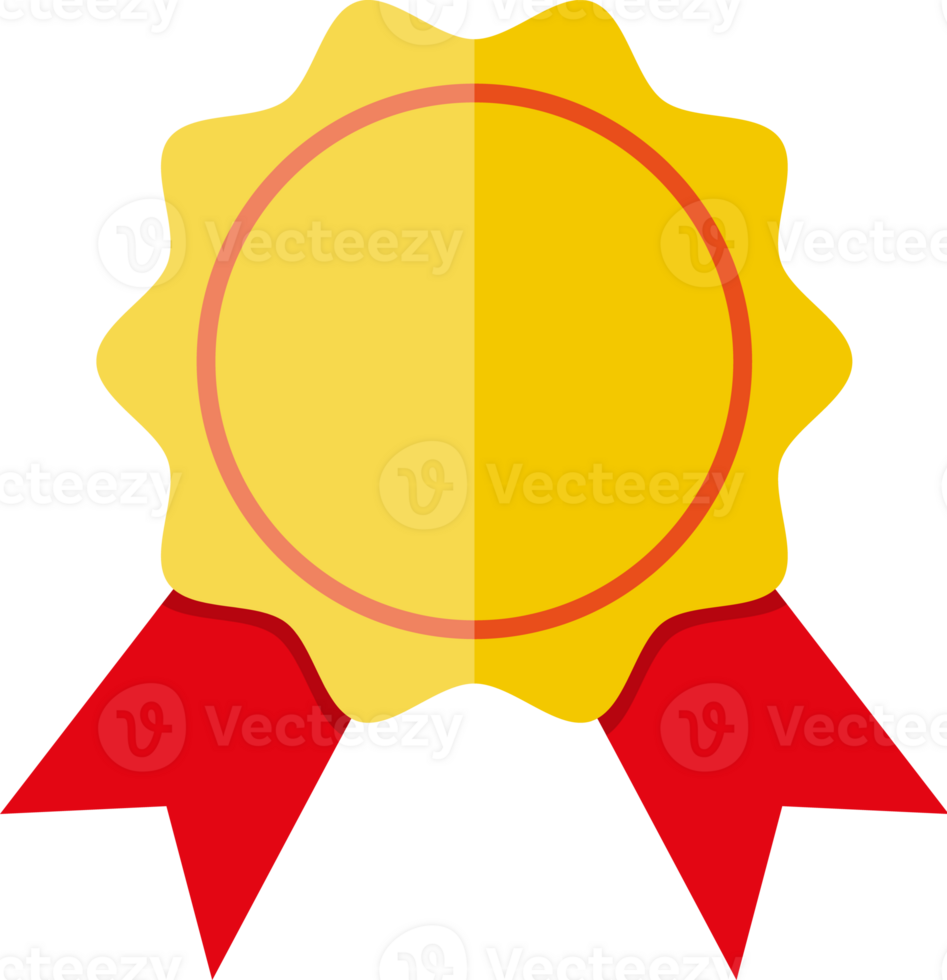 Yellow bank stamp with red ribbons png