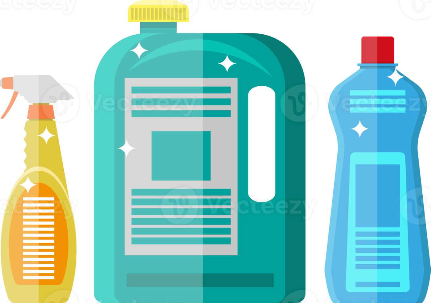 Household chemistry cleaning plastic bottles png