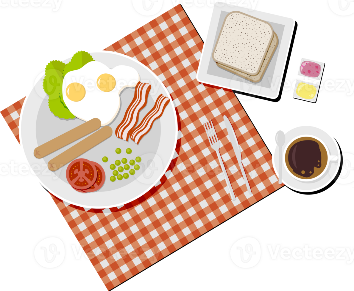 Breakfast set. Top view. png