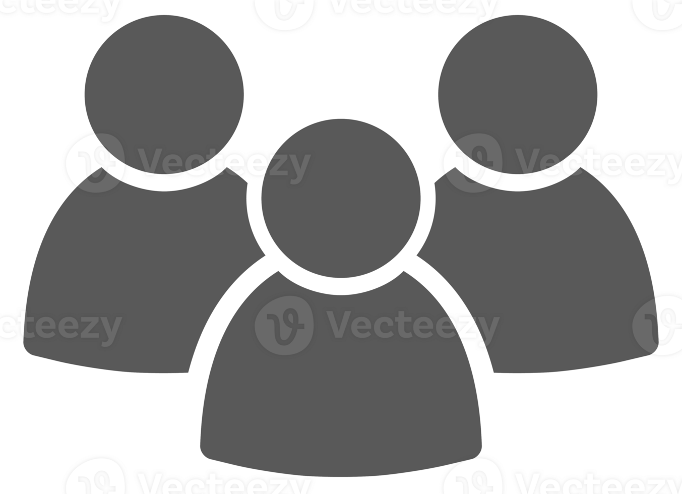 Simple people icon in black and grey colors png