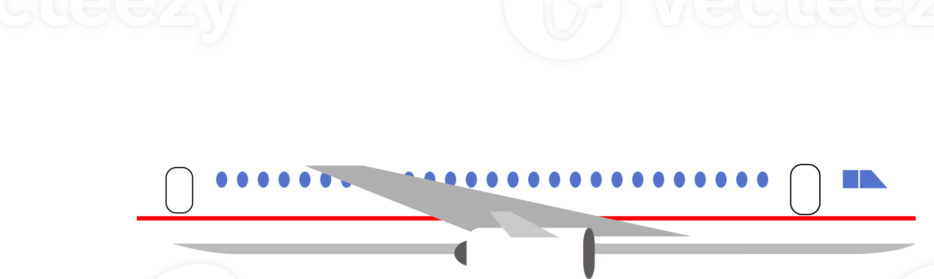 Airplane side view. Passenger or commercial jet png