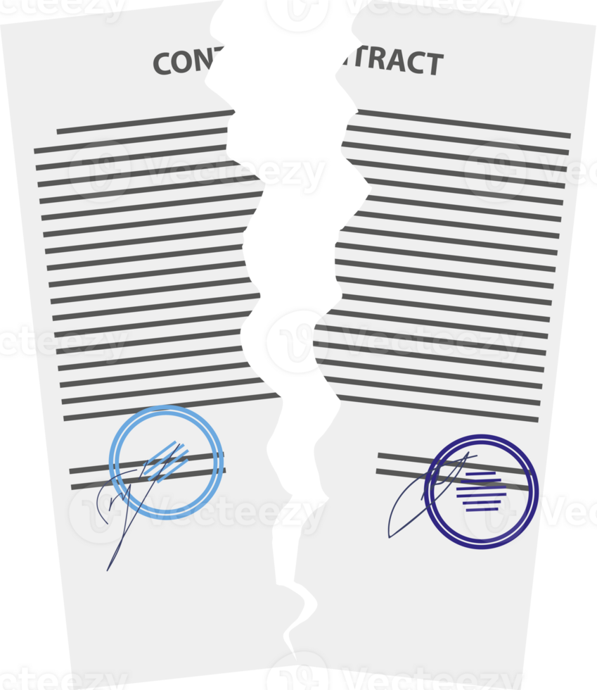 Tearing apart contract, contract termination png