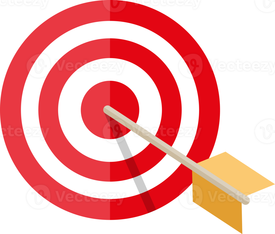 rood wit cirkel darts doelwit met oranje pijl png