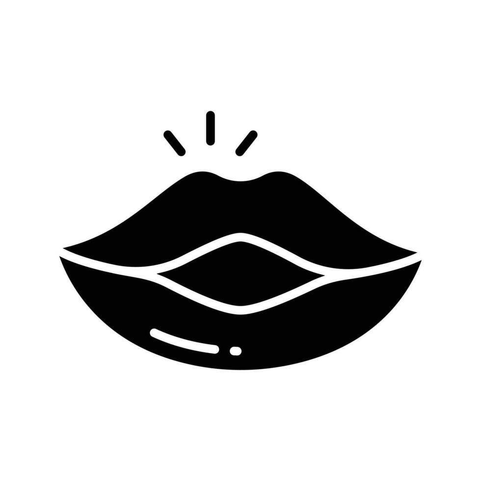 Beautiful glossy lips icon design, trendy icon of kissing lips 35861272 Vector Art at Vecteezy