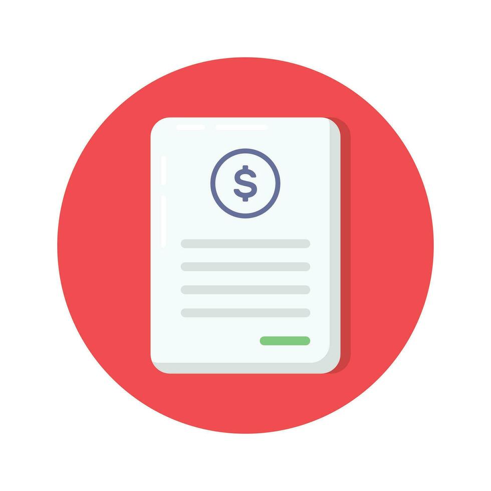 Grab this creatively crafted icon of invoice in flat style, ready to use vector