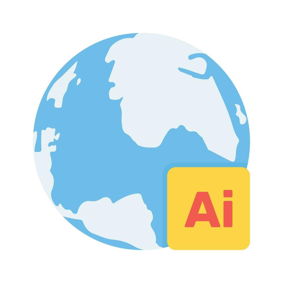 Trendy icon of global ai, world ai technology vector design