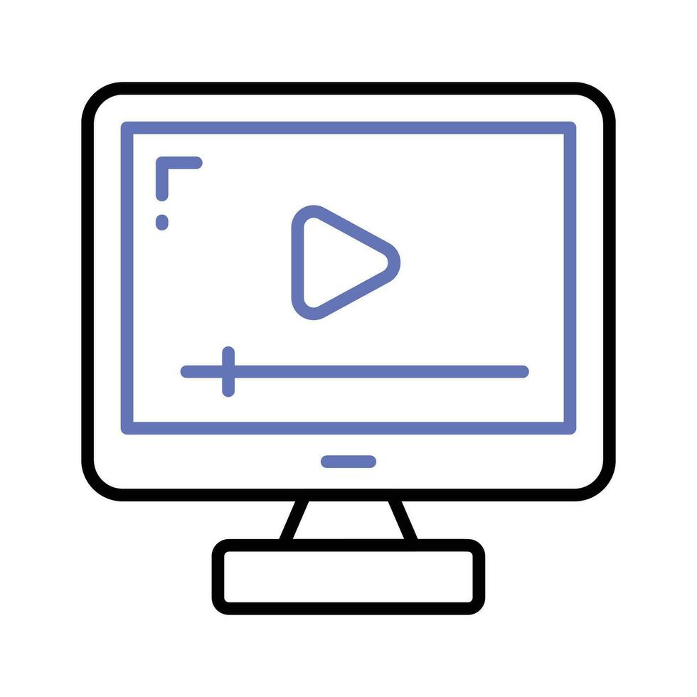 Online computer video vector design, ready to use in websites and mobile apps