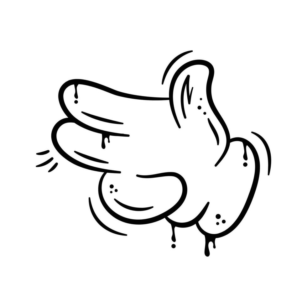 Finger gun gesture vector graffiti art illustration, hand like a pistol, mafia symbol