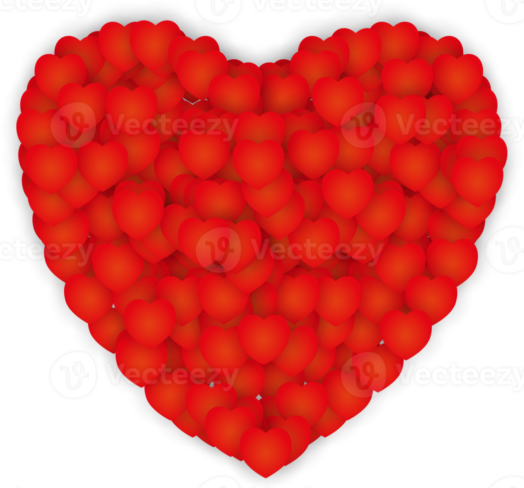 Valentines composition of the hearts. png