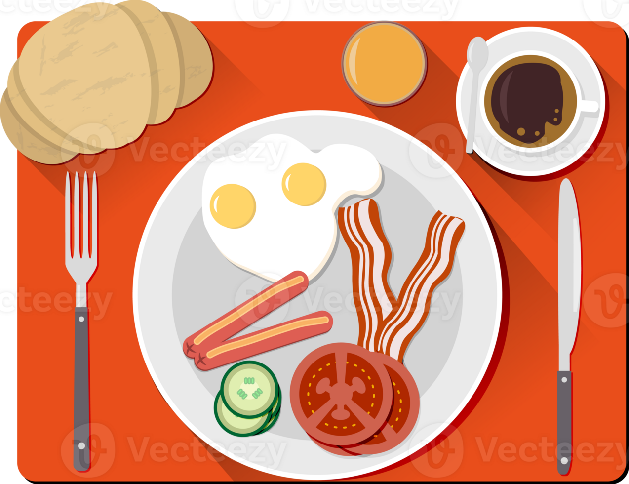 Small breakfast. Top view. png