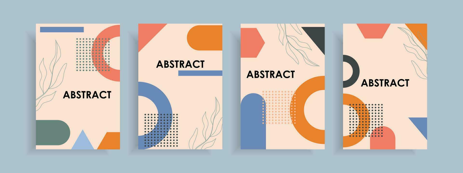 Modern abstract cover set, minimal design. Colorful geometric background. vector